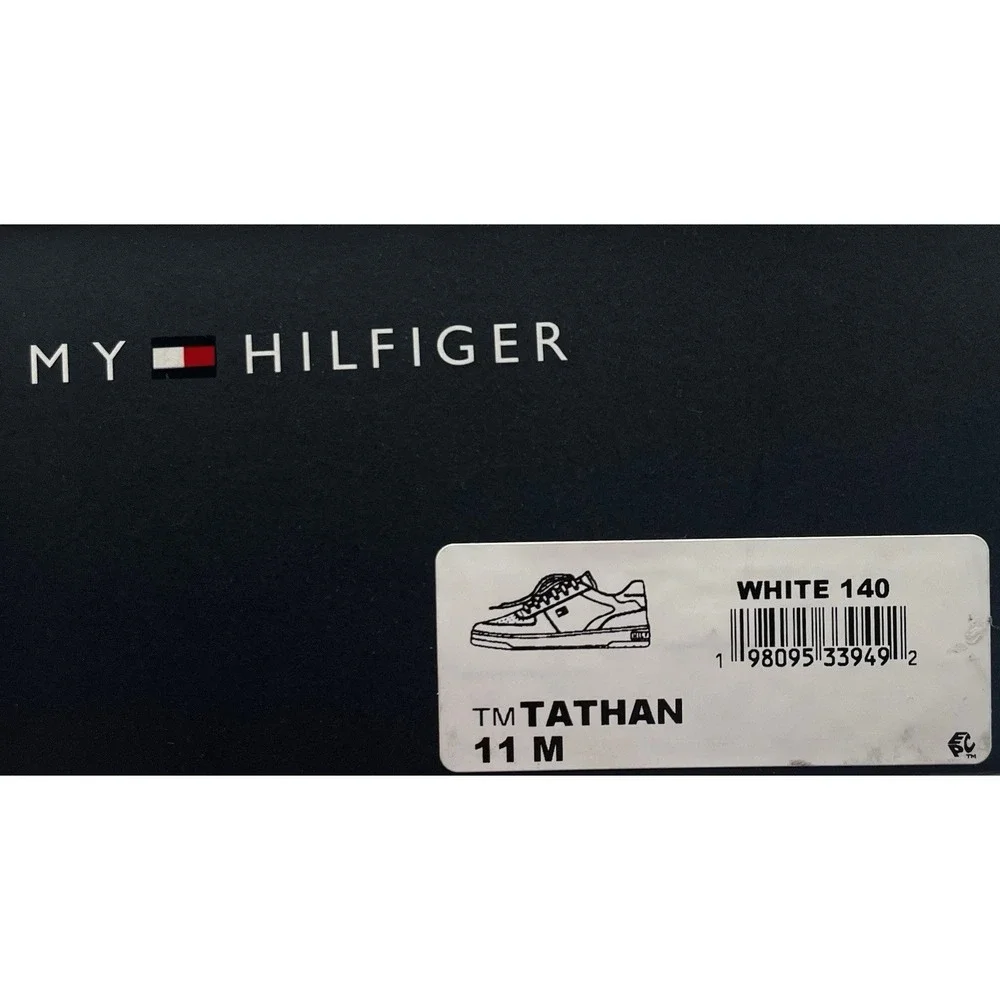 Tommy Hilfiger Tathan Men's Fashion Shoes 11 White‎ Navy Blue Athletic Sneaker